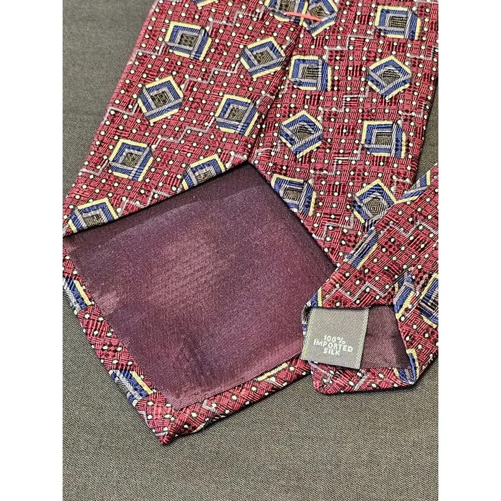 Vintage Louis Feraud Geometric Pattern Silk Tie - Picture 7 of 10